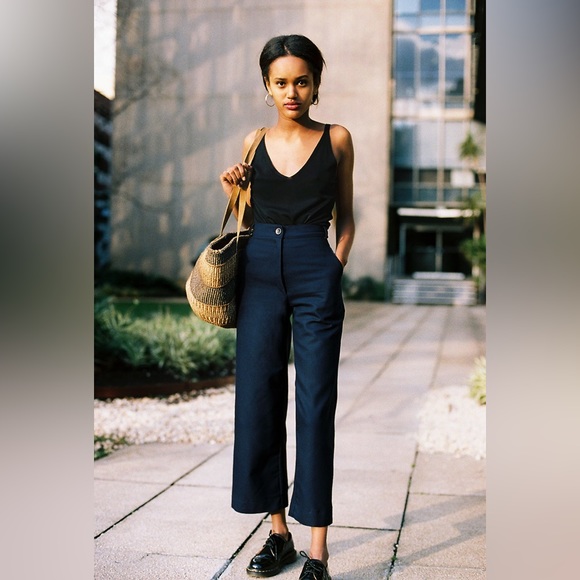 Lucie Cotton Navy Pants from independent Australian label, Caves Collect. US 2-4 - Picture 1 of 4